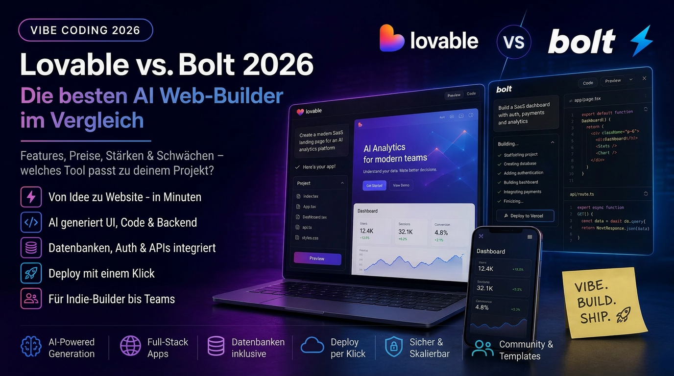 Vibe Coding 2026: Was Lovable, Bolt und v0 wirklich verändern